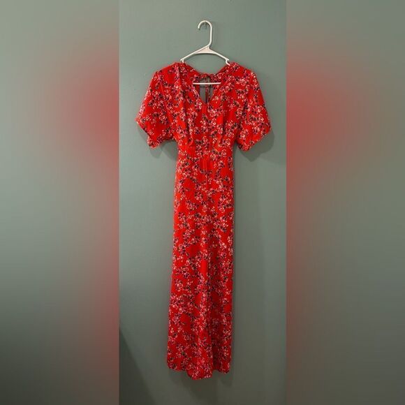 NWT … MIAMI “Size: XXS” Red Floral Jumpsuit - Picture 3 of 7